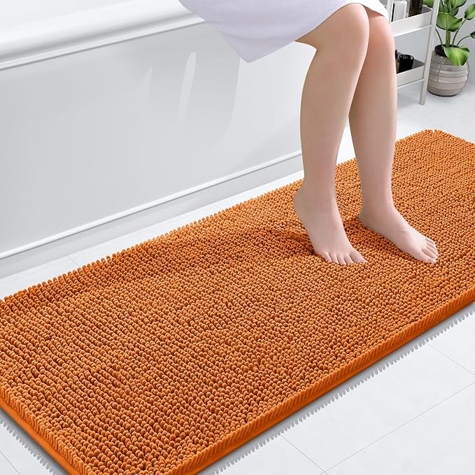 OLANLY Bathroom Runner Rugs 59x24, Extra Soft Absorbent Chenille Bath Rugs by OLANLY