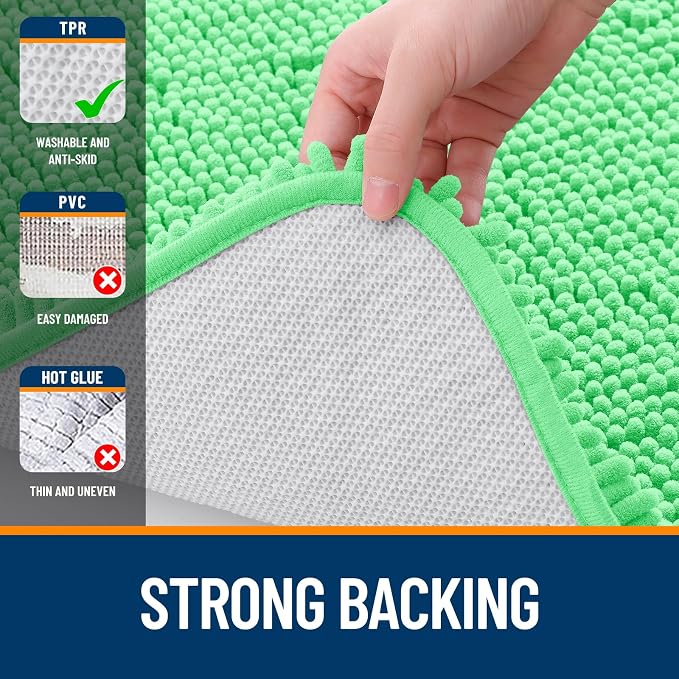 OLANLY Bathroom Runner Rugs 59x20, Soft Absorbent Chenille Bath Rugs, Rubber - Image 6