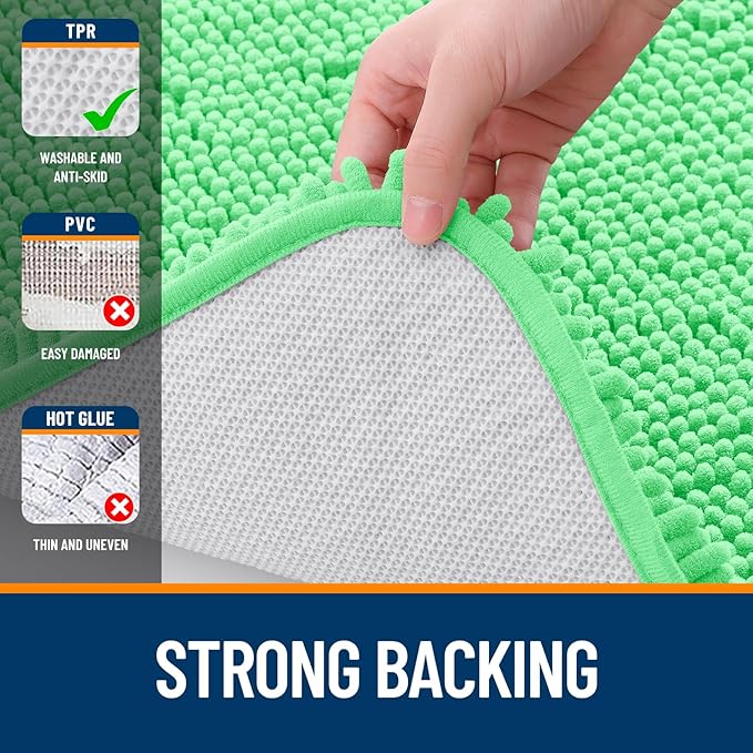 OLANLY Bathroom Rugs 34x21, Extra Soft Absorbent Chenille Bath Rugs, Rubber - Image 6