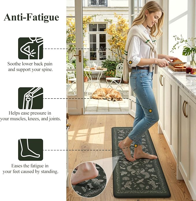 LEEVAN Anti Fatigue Mats for Kitchen Floor Non-Slip, Cushioned Kitchen Mats for - Image 3