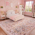AMTOVO 5x7 Washable Area Rugs for Living Room, Vintage Boho Floral Distressed by AMTOVO