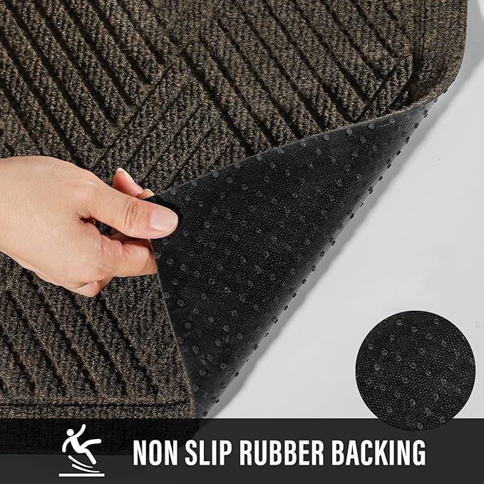 HIYARD Sturdy Front Door Mat, Absorbent Muddy Dirt Resist Welcome Door Mats - Image 3