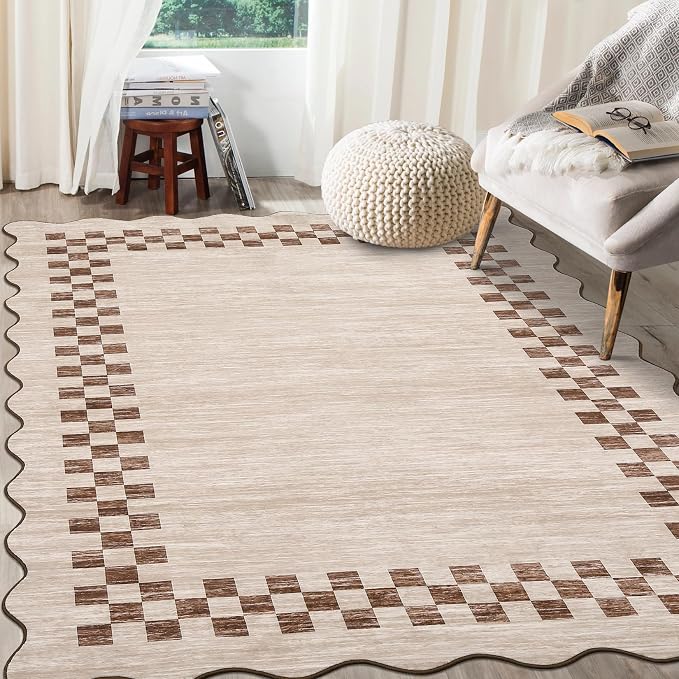 GarveeHome 4x6 Area Rug Small Washable Living Room Rug Scalloped Rug - Image 8