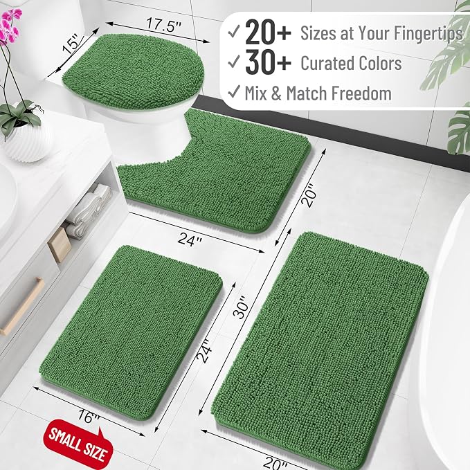 OLANLY Large Bathroom Rugs 44x32, Extra Soft Absorbent Chenille Bath Rugs - Image 2