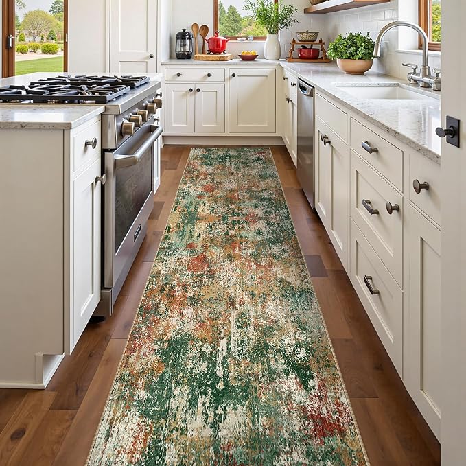 RELEANY Washable Area Rugs 2'x8' Non-Slip Modern Abstract Soft - Image 2