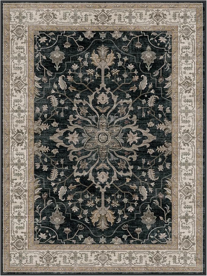RELEANY Area Rugs Small 2'x4' Washable Non-Slip, Floral Vintage Distress - Image 8