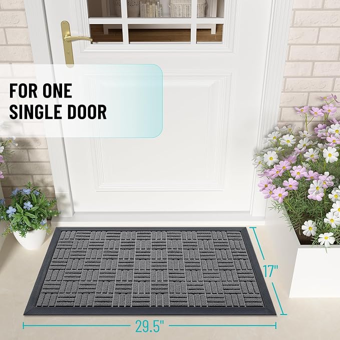 OLANLY Front Door Mat Outside Entrance 29.5x17, Heavy Duty Sturdy Natural - Image 2