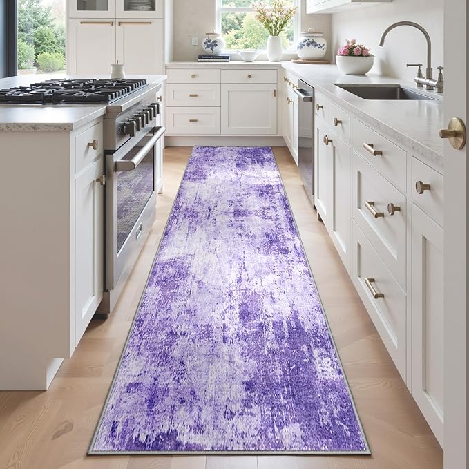 RELEANY Washable Area Rugs 2'x6' Non-Slip Modern Abstract Soft by RELEANY