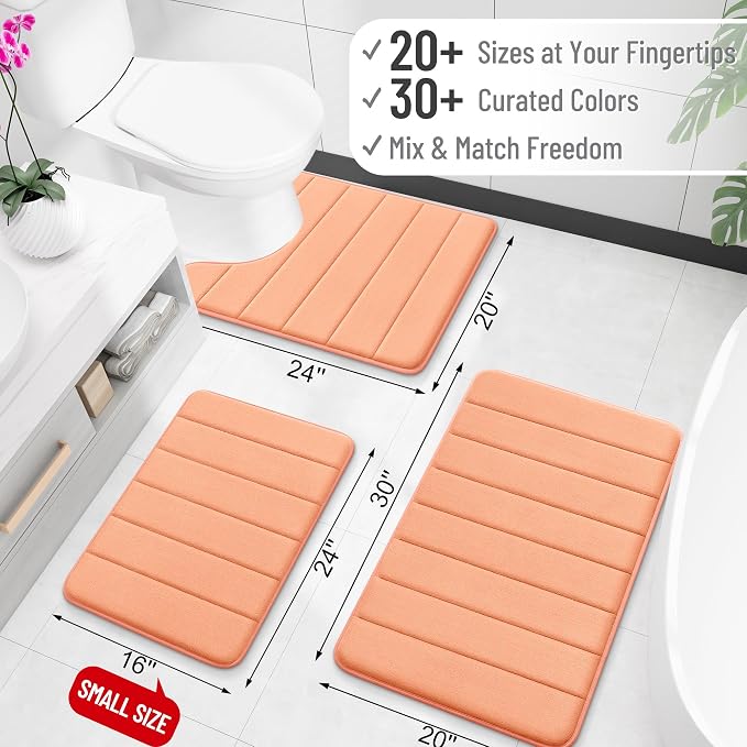 OLANLY Memory Foam Bath Mat 40x24, Super Soft Absorbent Bathroom Rugs, Quick Dry - Image 2