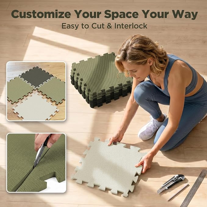 AIRHOP 18 PCS Gym Floor Mat, EVA Foam Puzzle Gym Mat, High-Density Interlocking - Image 6