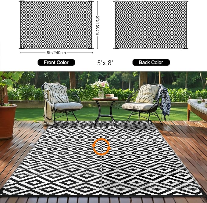 Outdoor Patio Plastic Straw Rug - Image 3