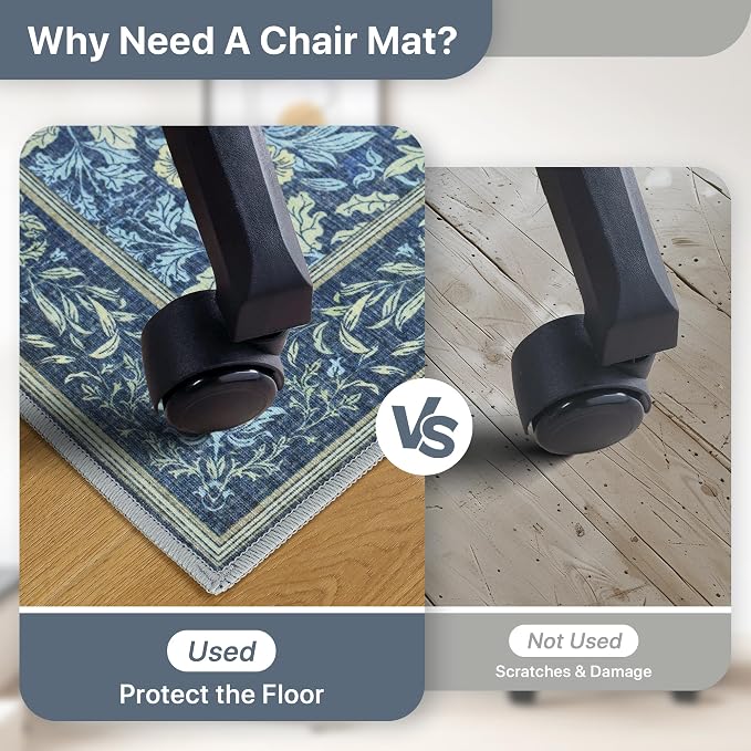 48"x60" Office Chair Mat for Hardwood Tile Floor, Under Desk Carpet Protector - Image 5
