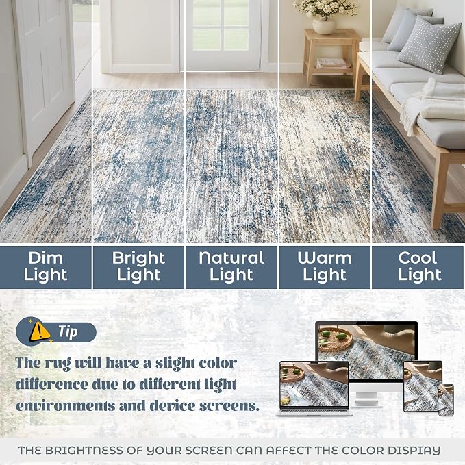 XLUEZ 10x12 Area Rug for Living Room, Washable Modern Abstract Large Area Rug - Image 7
