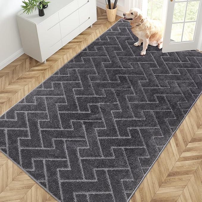 PURRUGS Easy Care Area Rug 4.5ft x 7ft, Non-Slip Machine Washable Entry Rug by PURRUGS