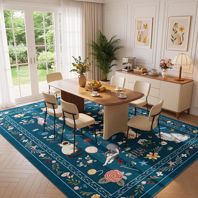 Unirea 9x12 Dark Blue Cat Area Rug - Image 8
