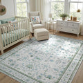 DCX Green 4x6 Rug, Kid & Pet Friendly by DCXWashableRug