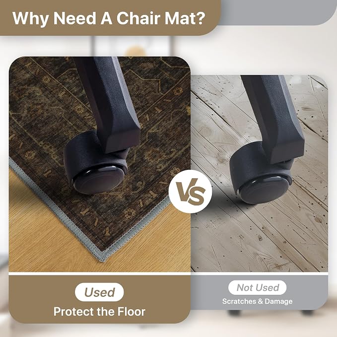 48"x60" Office Chair Mat for Hardwood Tile Floor, Under Desk Carpet Protector - Image 4