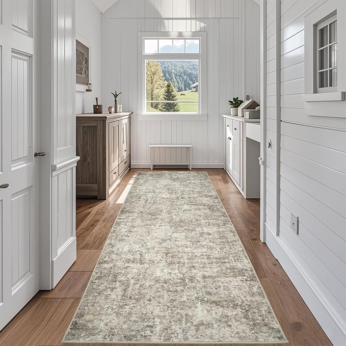 Runner Rug for Hallways Kitchen 2'6"x8' Washable Non Slip: Carpet Non Skid 8ft by Aelenmu