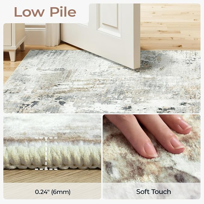 4x6 Rugs for Entryway Non-Slip Washable, Abstract Soft Area Rugs for Living Room - Image 2
