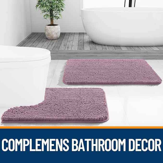 OLANLY Bathroom Runner Rugs 47x17, Soft Absorbent Chenille Bath Rugs, Rubber - Image 7