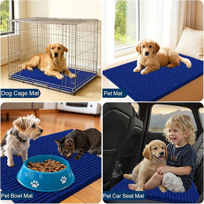 OLANLY Dog Door Mat for Muddy Paws 44x24, Ultra Absorbent Chenille Mud Doormat - Image 7