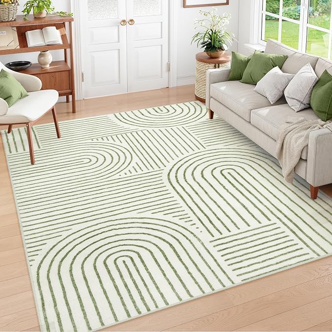 Lahome Abstract Washable Area Rug 5x7, Soft Bedroom Rug Ultra-Thin Non Slip by Lahome