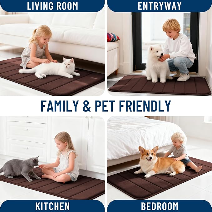 OLANLY Memory Foam Bath Mat 40x24, Super Soft Absorbent Bathroom Rugs, Quick Dry - Image 9