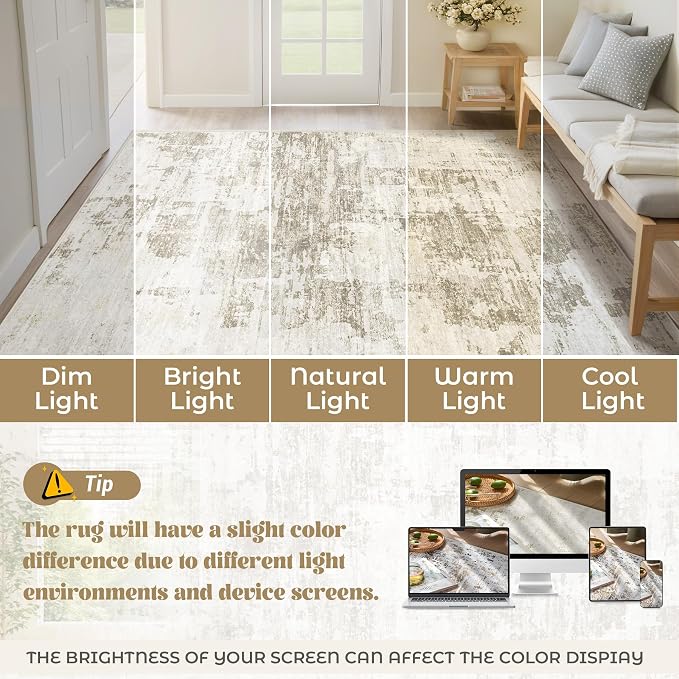 XLUEZ 8x10 Area Rugs for Living Room, Washable Modern Abstract Large Area Rug - Image 8