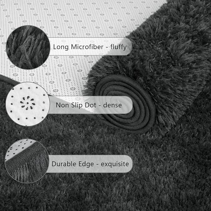 Chicrug Soft Area Rugs for Bedroom Living Room Plush Fluffy Rug 3x5 Feet - Image 5