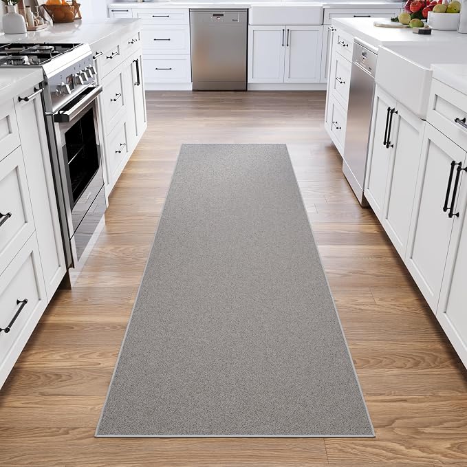 Ottomanson Hallway Runner Rug 2'7" x 9'10" Non Slip Solid Area Rugs Easy to - Image 9