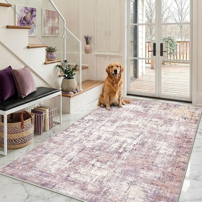 4x6 Area Rugs Washable Living Room Rug-No Slip Soft Carpets Modern Abstract - Image 5