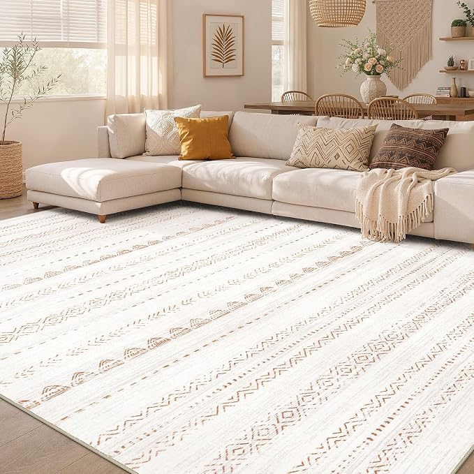 Nakagishi Area Rug Living Room Rugs: 8x11 Large Soft Machine Washable Boho by NakagishiAreaRug