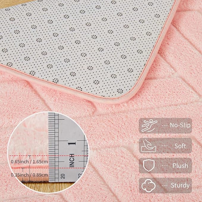 4x6 Pink Washable Area Rug for Girls Bedroom, Modern Geometric Shag Non-Slip - Image 4