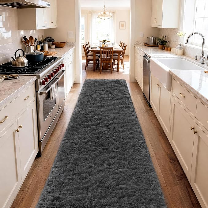 Ophanie Runner Rug for Hallway, 2.5x12 Washable Non-Slip Fluffy Soft Bedside - Image 3