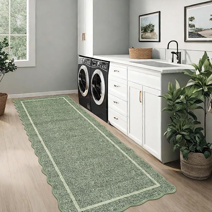 GarveeHome Scalloped Washable Runner Rug 2x6 Runner Modern Non Slip Kitchen - Image 7