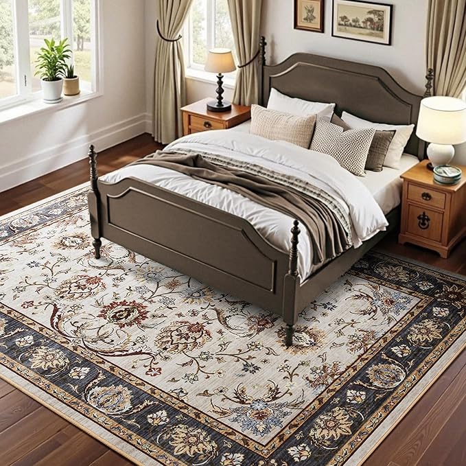 4x6 Ft Washable Area Rug for Bedroom, Non Slip Rugs for Living Room Ultra-Thin - Image 2