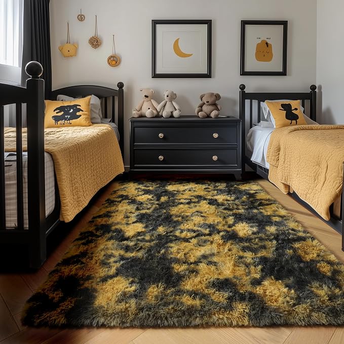 Amdrebio Black Gold Yellow Grey Rugs - Image 7