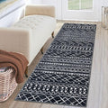 KUTA Moroccan Washable Hallway Runner Rug, 2x6 Non-Slip Vintage Black Boho Rugs by KUTA