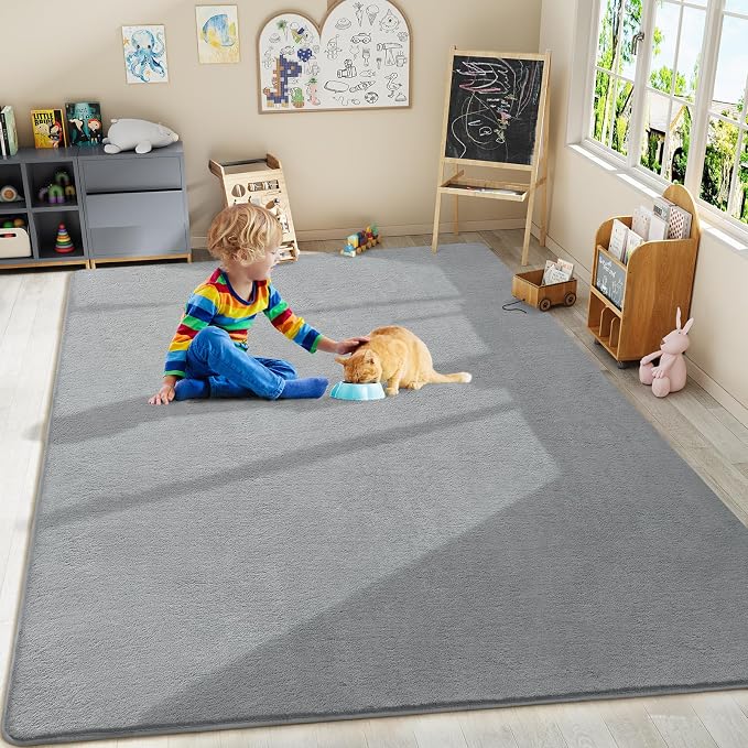 Amearea Modern Area Rugs for Bedroom Living Room, 4x6 Feet Grey Thickened - Image 9