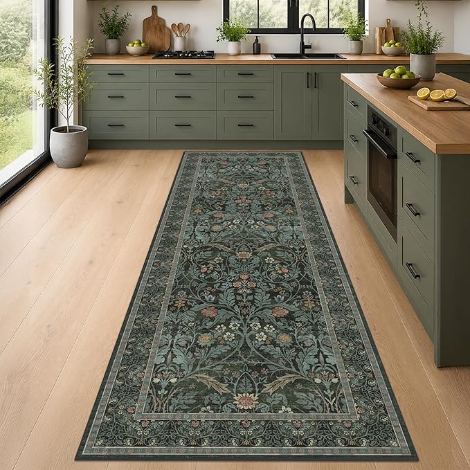 Washable 2'6"x8' Kitchen Runner Rugs Non Skid, 8ft Long Hallway Runner Rug by Evyhood