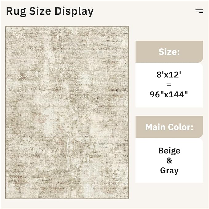 Soalmost Washable Area Rug 8x12, Large Soft Rugs - Image 5