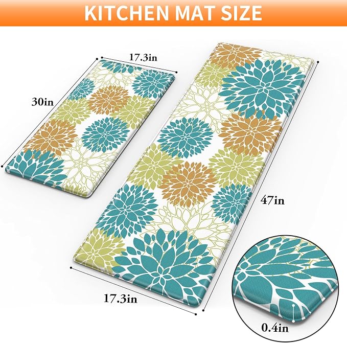 StepLively Kitchen Mats for Floor 2PCS, Anti Fatigue Mats for Kitchen Floor - Image 2