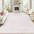 8x10 Area Rugs for Living Room: Washable Large Vintage Floral Rug Low Pile by LOSBULAKE