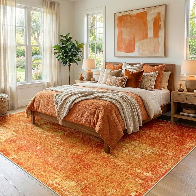 RELEANY Washable Area Rugs 6'x9' Non-Slip Modern Abstract Soft - Image 3