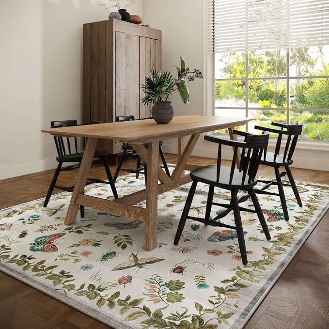 Washable Area Rugs for Living Room: 9x12 Bedroom Rug Vintage Large Rugs Stain - Image 6