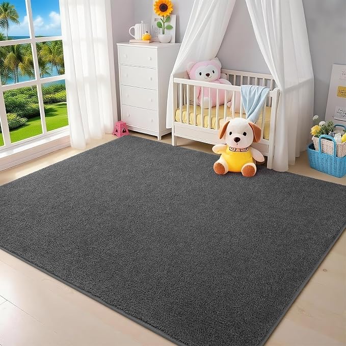 6x9 Feet Grey Area Rugs for Bedroom, Indoor Washable Memory Foam Rug for Living - Image 9