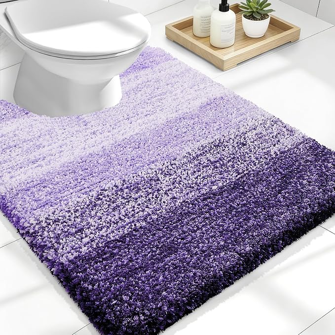 OLANLY Luxury Toilet Rugs U-Shaped 24x20, Extra Soft and Absorbent Microfiber by OLANLY