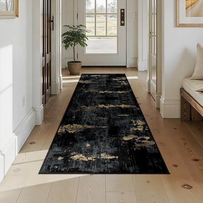 RELEANY Washable Area Rugs 2'6"x8 Non-Slip Modern Abstract Soft - Image 2