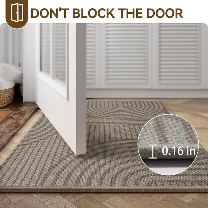 Front Door Mat 24''x35'', Absorbent Dirt Resist Washable Non Slip Low-Profile - Image 6
