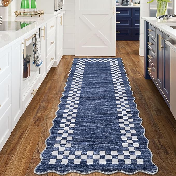 Washable Runner Rug 2x10 Modern Bordered Hallway Runner Rug Non Slip Kitchen - Image 3